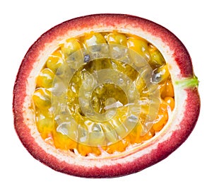 Passion fruit. Half isolated on white