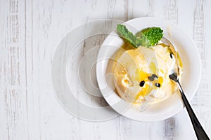 Passion fruit ice cream