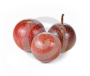Passion fruit isolated white background