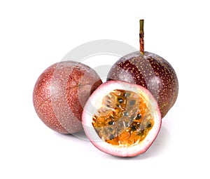 Passion fruit isolated white background