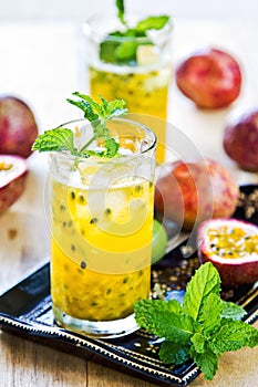 Passion fruit with Lychee Mojito