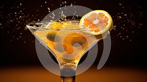 Passion fruit martini Cocktail Concept With Copy Space