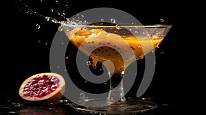 Passion fruit martini Cocktail Concept With Copy Space