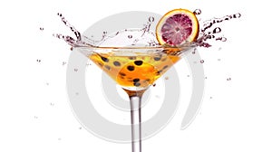 Passion fruit martini Cocktail Concept With Copy Space