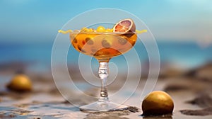 Passion fruit martini Cocktail Concept With Copy Space