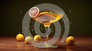Passion fruit martini Cocktail Concept With Copy Space