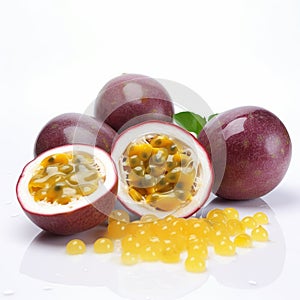 Passion Fruit Product Photography On White Background