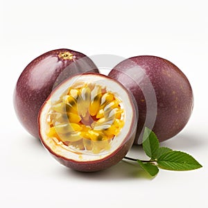 Passion Fruit Product Photography On White Background