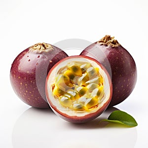 Passion Fruit Product Photography On White Background