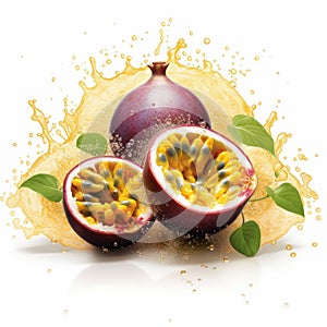 Passion Fruit Rendering With Realistic And Surrealistic Elements