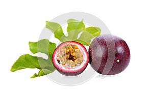 Passion fruit on white background