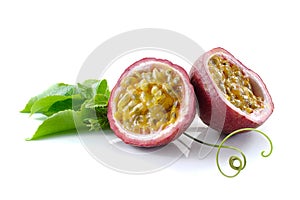 Passion fruits isolated on white background