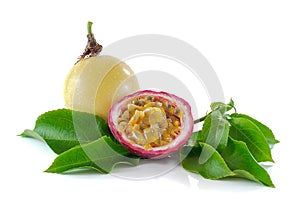 Passion fruits isolated on white background