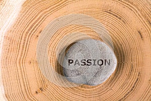 Passion in stone on tree