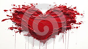 Passionate heart of crimson paint