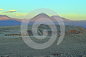 A passionate licancabur volcano in the atacama desert