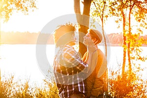 Passionate Multiracial Couple Embracing at Sunset, Love Knows No Bounds