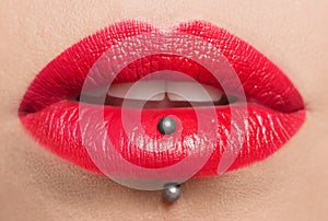 Passionate red lips,macro photography