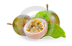 Fresh passionfruit isolated on white background