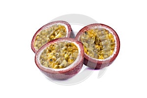 Passionfruit passion fruit maracuja isolated on white background as package design element