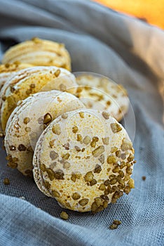 Passionfruit turmeric yellow color macarons