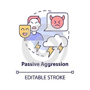 Passive aggression concept icon