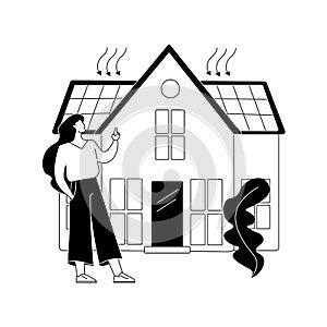 Passive house abstract concept vector illustration.