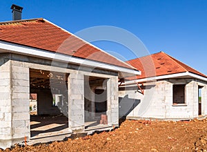 passive house under construction with concrete cellulare photo