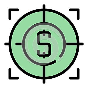 Passive income target icon vector flat