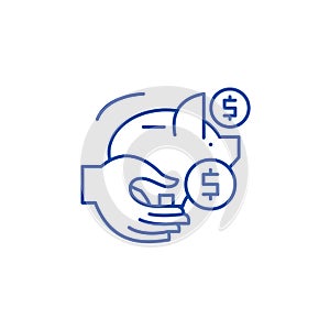 Passive savings line icon concept. Passive savings flat  vector symbol, sign, outline illustration.