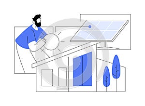 Passive solar architecture abstract concept vector illustration.