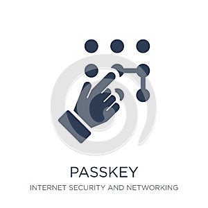 Passkey icon. Trendy flat vector Passkey icon on white background from Internet Security and Networking collection