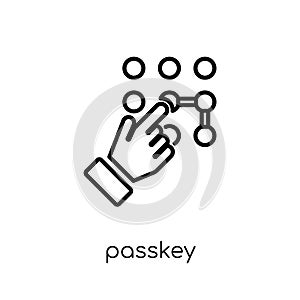 Passkey icon. Trendy modern flat linear vector Passkey icon on w