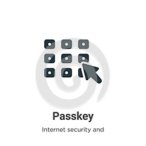 Passkey vector icon on white background. Flat vector passkey icon symbol sign from modern internet security and networking