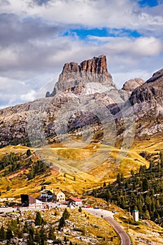 Passo Falzarego is a mountain pass in the Italian Dolomites