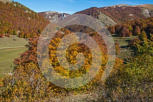 Passo Godi in Abruzzo with wonderful colors of autumn season photo