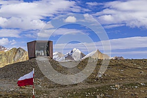 Passo Rombo, Timmelsjoch - high Alpine road connecting Oetztal valley in Austrian state of Tyrol to the Passeier Valley in Italian