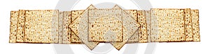 passover background with matzoh isolated on white.