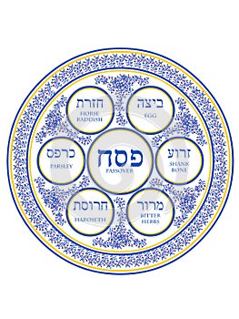 Passover Flowers Porcelain Plate