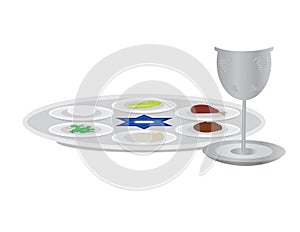 Passover plate and Elijah`s cup