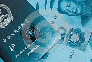 Passport bank note and compass