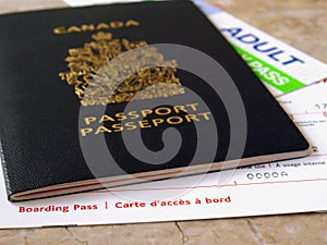 Passport and boarding pass