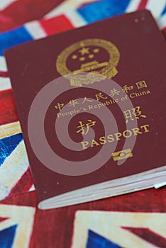 Passport on Britsh flag photo