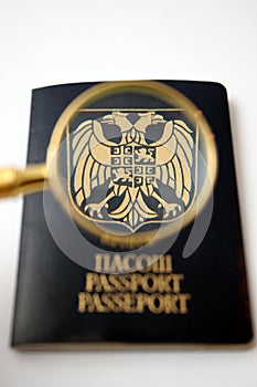 Passport with clack,glass blazon,eagles