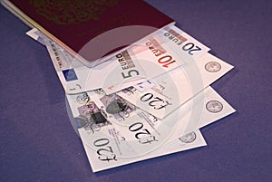 Passport with currency