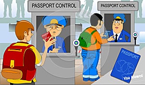 Passport and customs control
