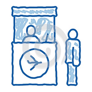 Passport And Customs Control doodle icon hand drawn illustration