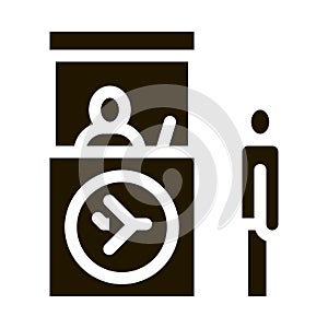 Passport And Customs Control Icon Vector