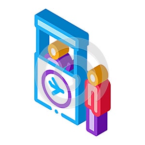 Passport And Customs Control isometric icon vector illustration