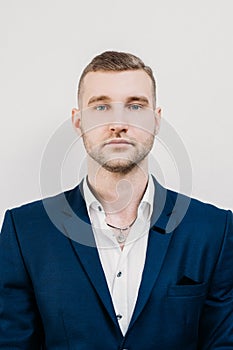 Passport document id photo business man portrait